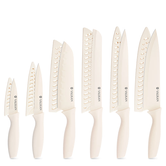 Set de Cuchillos 12 Piezas Color Crema